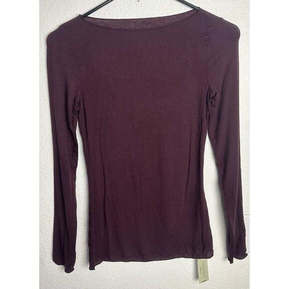 Intimissimi Ultralight with Cashmere Boat Neck Top Dark Burgundy Size S NWT - Picture 11 of 12